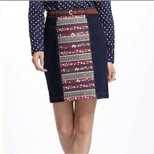 Anthropologie Holding Horses Ribbonrow denim skirt size 27